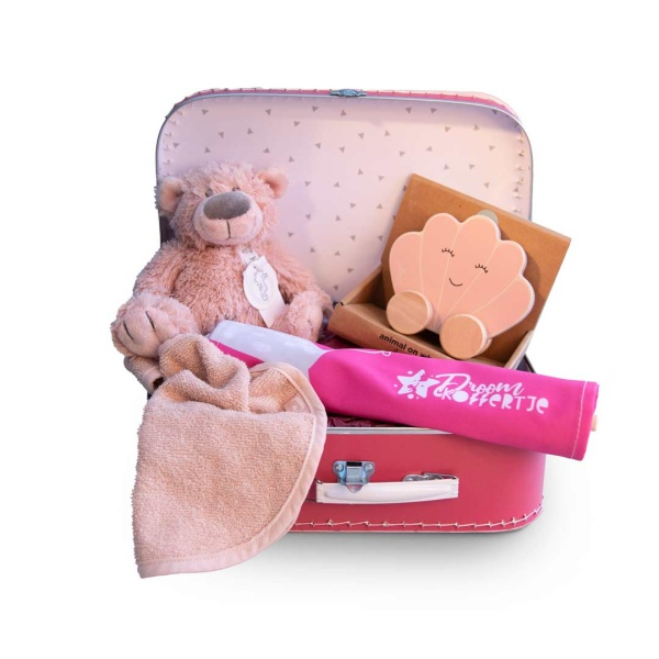 koffertje pink shell